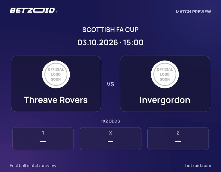Threave Rovers vs Invergordon: Scottish FA Cup match preview with team badges and kick-off details.