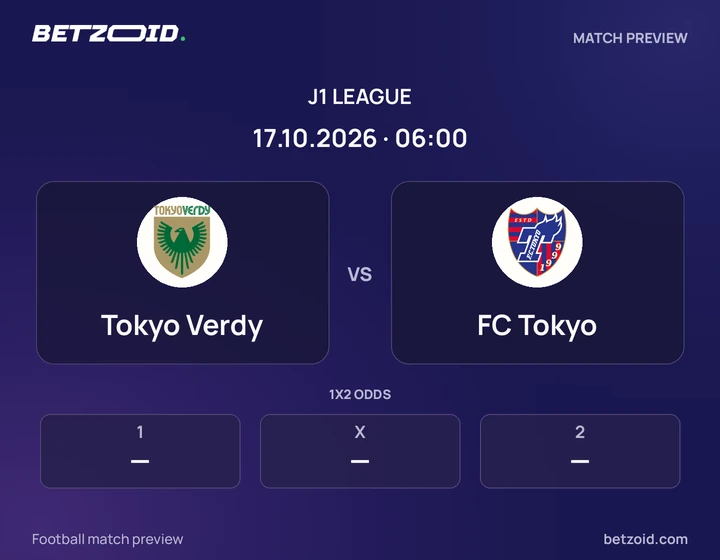 Tokyo Verdy - FC Tokyo Tokyo Verdy vs FC Tokyo: J1 League match preview with team badges and kick-off details.