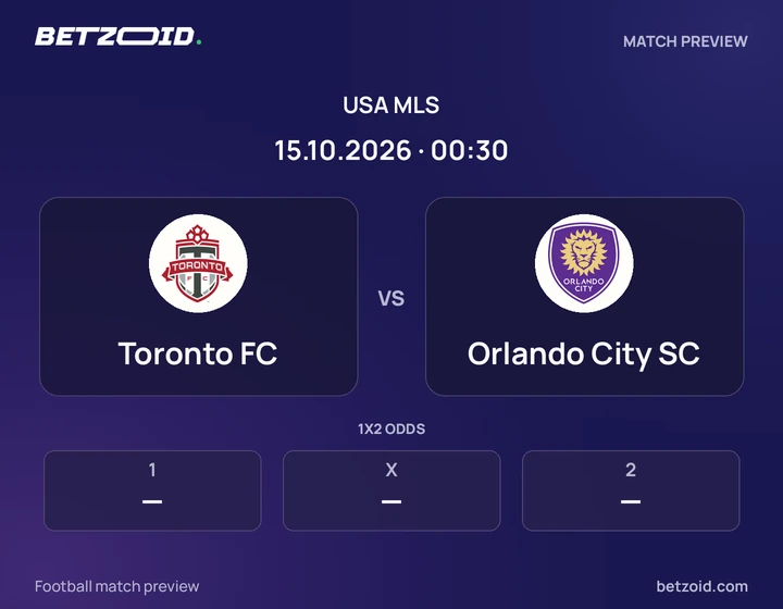 Toronto FC vs Orlando City SC: USA MLS match preview with team badges and kick-off details.