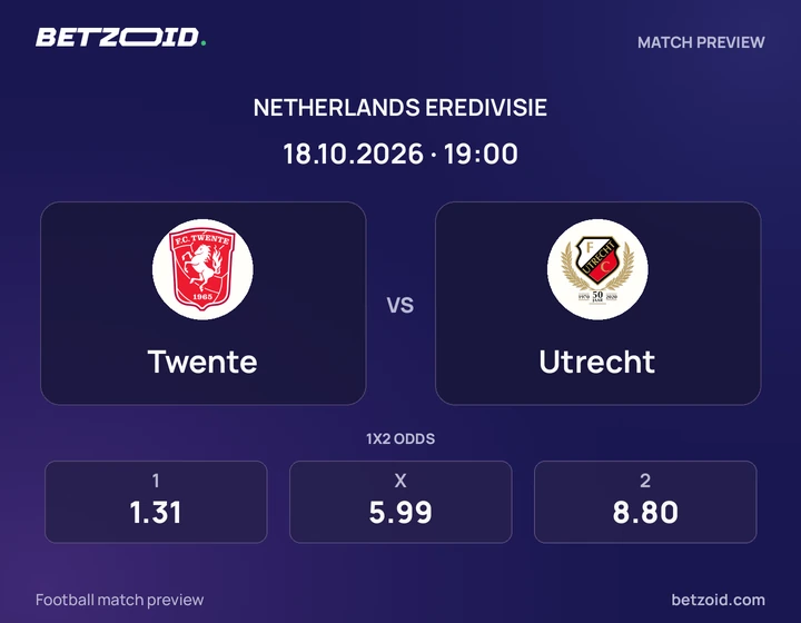 FC Twente – Utrecht FC Twente – Utrecht: wedstrijdafbeelding voor Eredivisie.