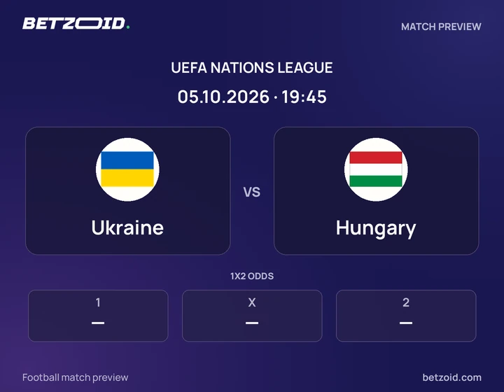 Ukraine - Hungary Ukraine vs Hungary: UEFA Nations League match preview with team badges and kick-off details.