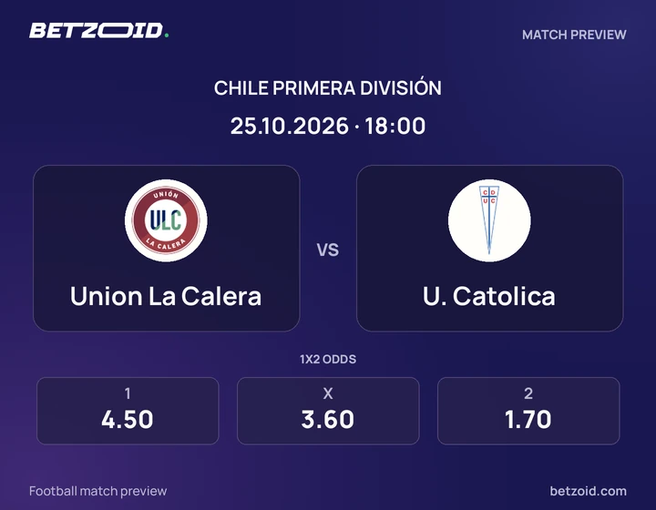 Union La Calera vs. Universidad Católica Union La Calera vs. Universidad Católica: imagen del partido de Primera División de Chile.