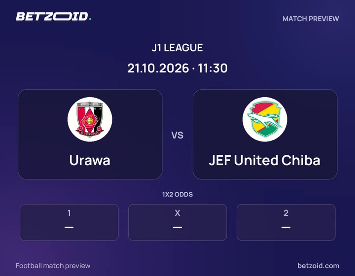 Urawa - JEF United Chiba Urawa vs JEF United Chiba: J1 League match preview with team badges and kick-off details.