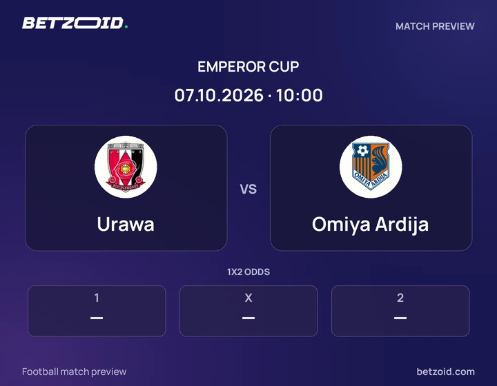 Urawa - Omiya Ardija Urawa vs Omiya Ardija: Emperor Cup match preview with team badges and kick-off details.