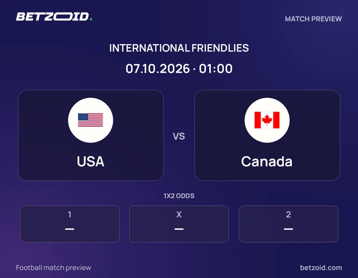 USA - Canada USA vs Canada: International Friendlies match preview with team badges and kick-off details.