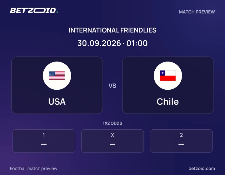 USA - Chile USA vs Chile: International Friendlies match preview with team badges and kick-off details.