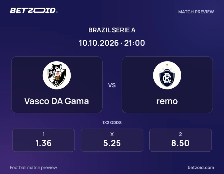 Vasco da Gama x remo Vasco da Gama x remo: prévia do jogo de Brasileirão Série A, com escudos e informações da partida.