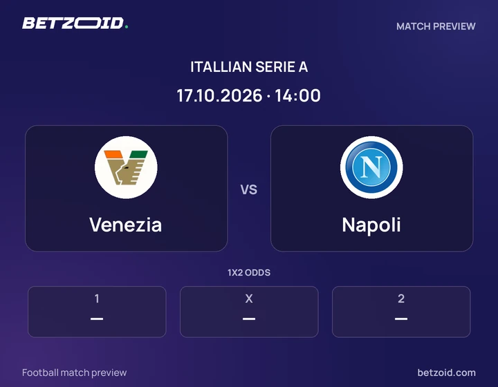 Venezia - Napoli Venezia vs Napoli: Itallian Serie A match preview with team badges and kick-off details.