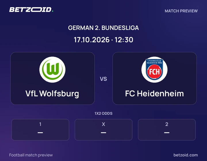 VfL Wolfsburg - FC Heidenheim VfL Wolfsburg vs FC Heidenheim: German 2. Bundesliga match preview with team badges and kick-off details.