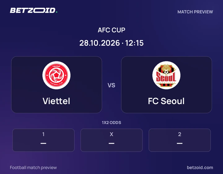 Viettel vs FC Seoul: AFC Cup match preview with team badges and kick-off details.
