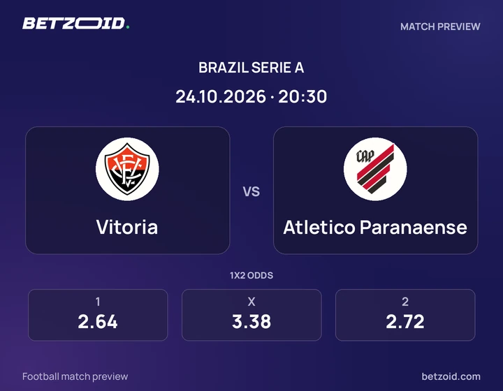 Vitoria x Atletico Paranaense Vitoria x Atletico Paranaense: prévia do jogo de Brasileirão Série A, com escudos e informações da partida.
