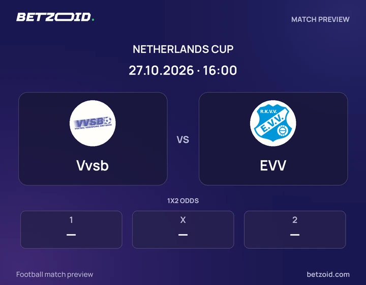 Vvsb vs EVV: Netherlands Cup match preview with team badges and kick-off details.