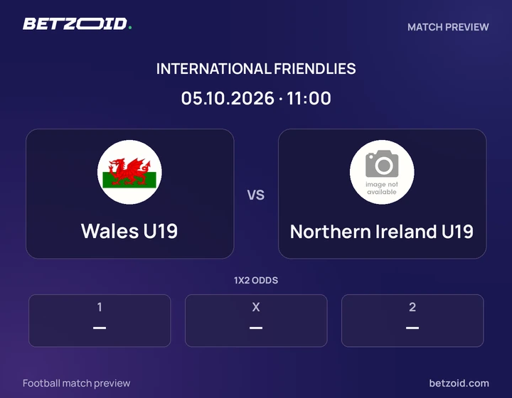Wales U19 vs Northern Ireland U19: International Friendlies match preview with team badges and kick-off details.