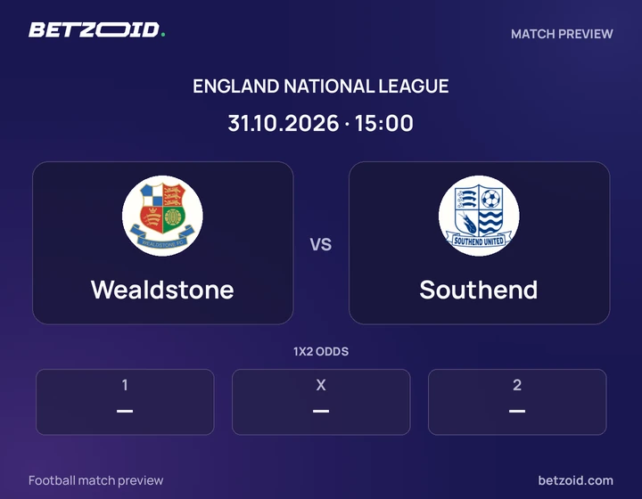Wealdstone - Southend Wealdstone vs Southend: England National League match preview with team badges and kick-off details.