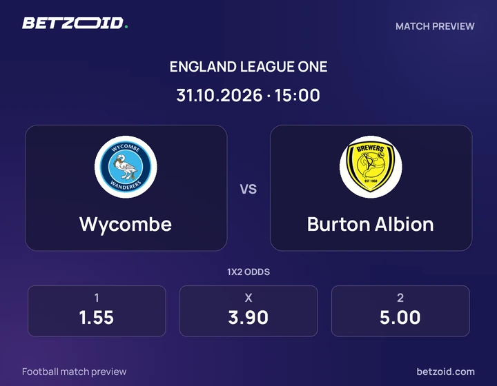 Wycombe - Burton Albion Wycombe vs Burton Albion: England League One match preview with team badges and kick-off details.