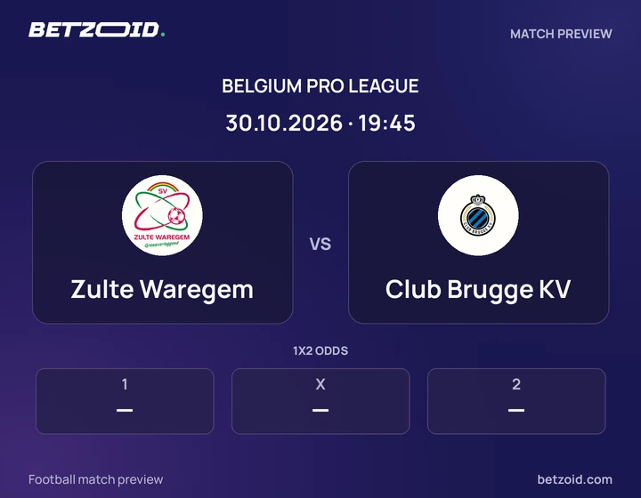 Zulte Waregem - Club Brugge KV Zulte Waregem vs Club Brugge KV: Belgium Pro League match preview with team badges and kick-off details.