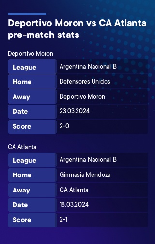 Deportivo Moron vs CA Atlanta Saturday 30 March 2024