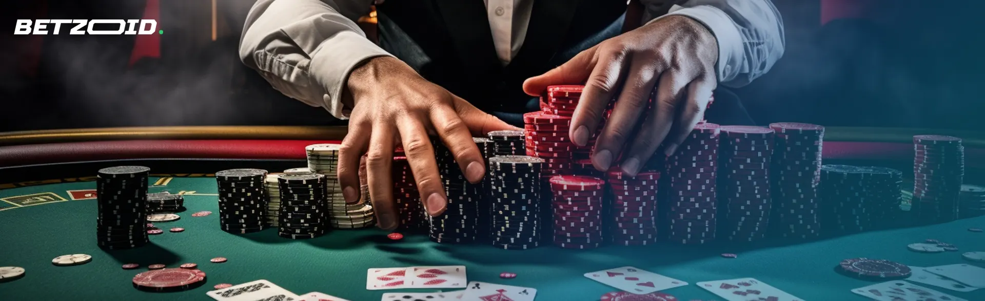 A croupier raking in the chips at reliable online casinos.