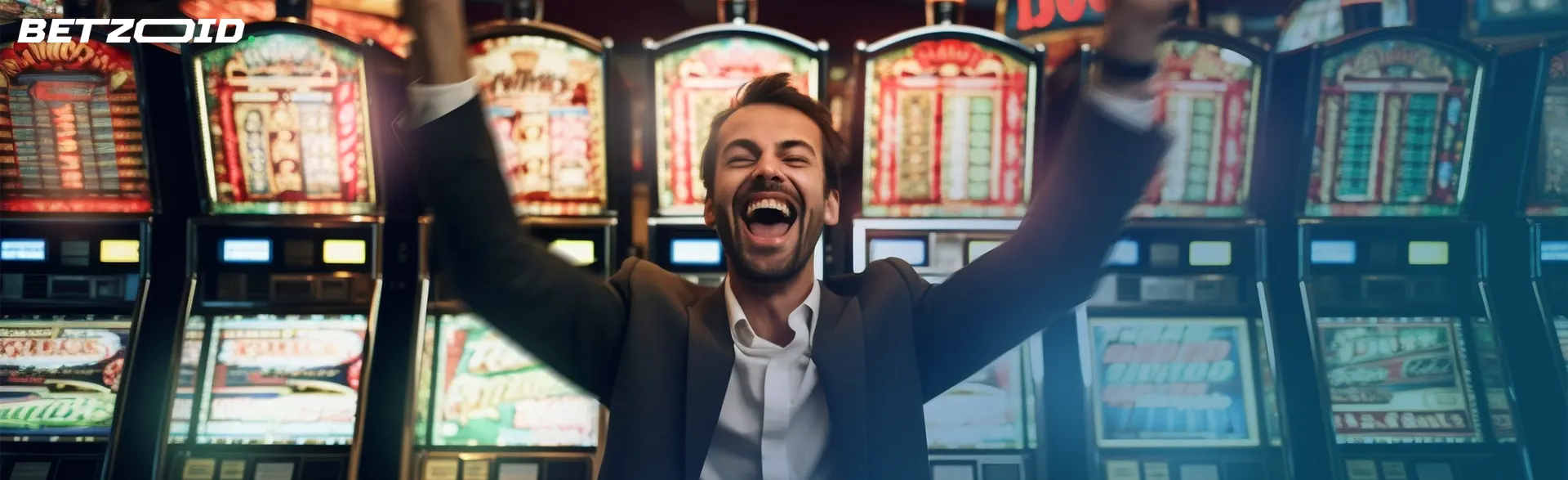 Real money casinos player who has just blown a score.