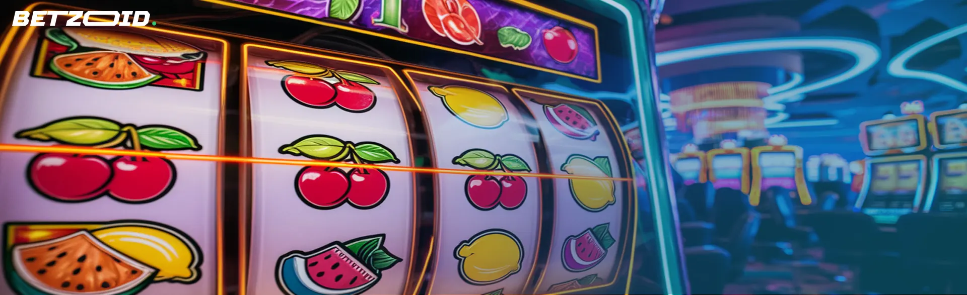 A close-up of a slot machine with fruit symbols, highlighting 60 free spins no deposit in Australia.