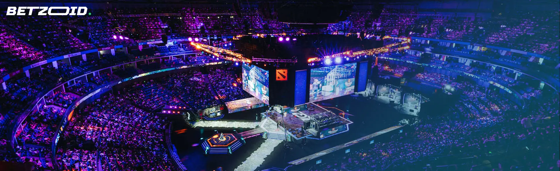 Esports arena with Dota 2 event for Canadian Dota 2 gambling sites.