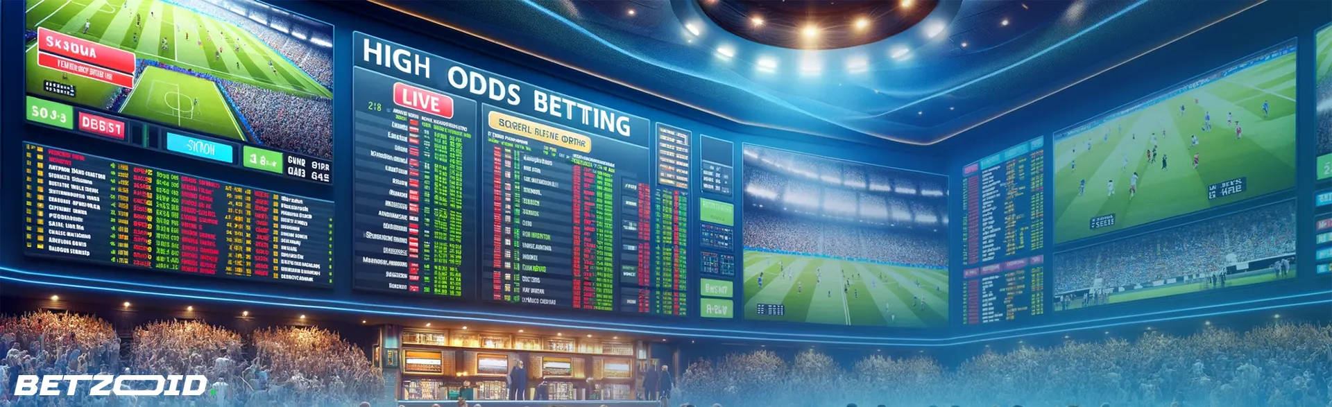 Betting screens displaying high odds for bookies catering to Canadians