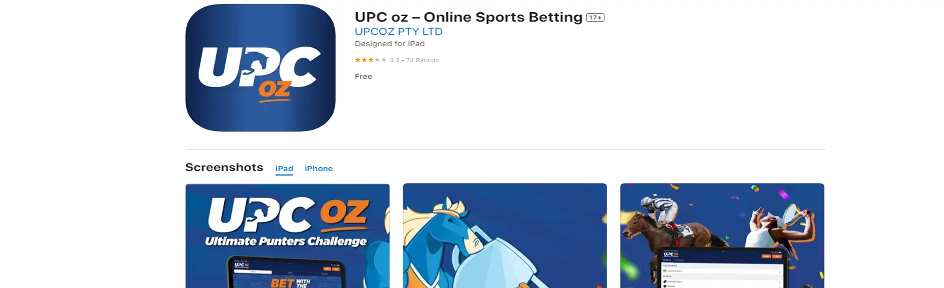 Page for downloading the UPCoz app for sports betting.
