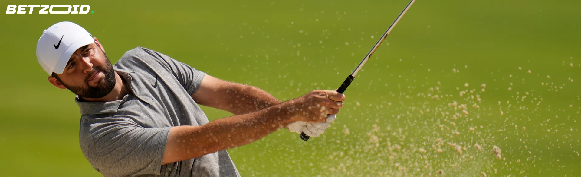 A golfer in mid-swing, representing the best betting sites in Quebec.