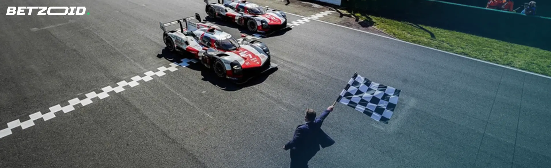 Finish of car race.