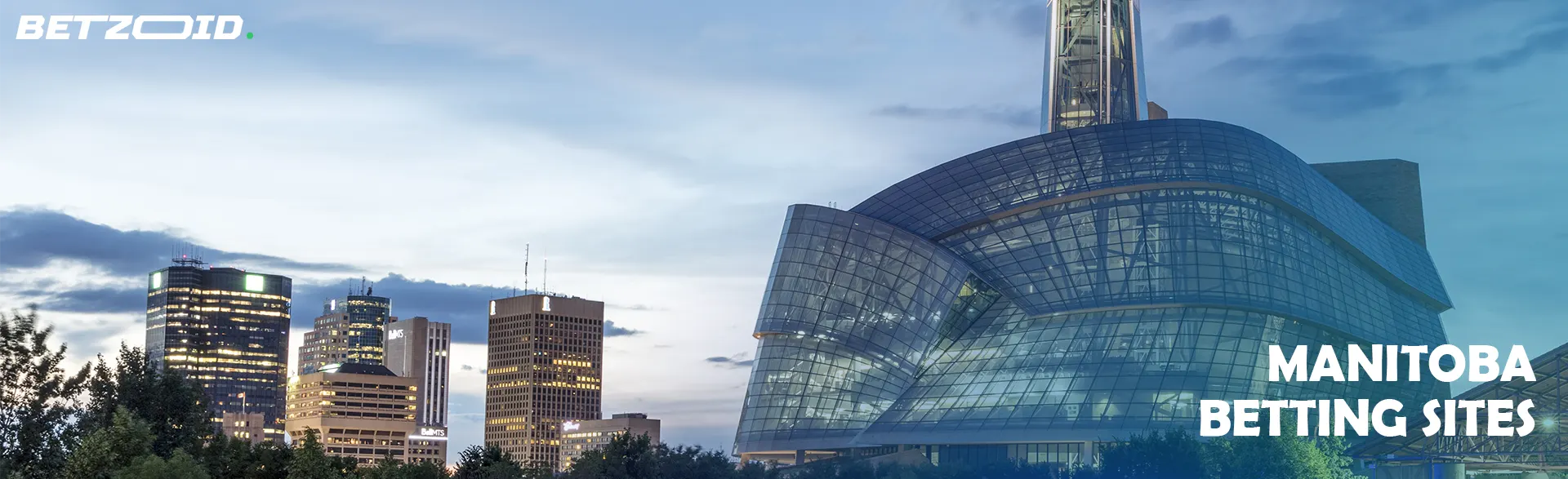 Skyline of Winnipeg, Manitoba with modern buildings, highlighting the urban environment of Manitoba sportsbooks.