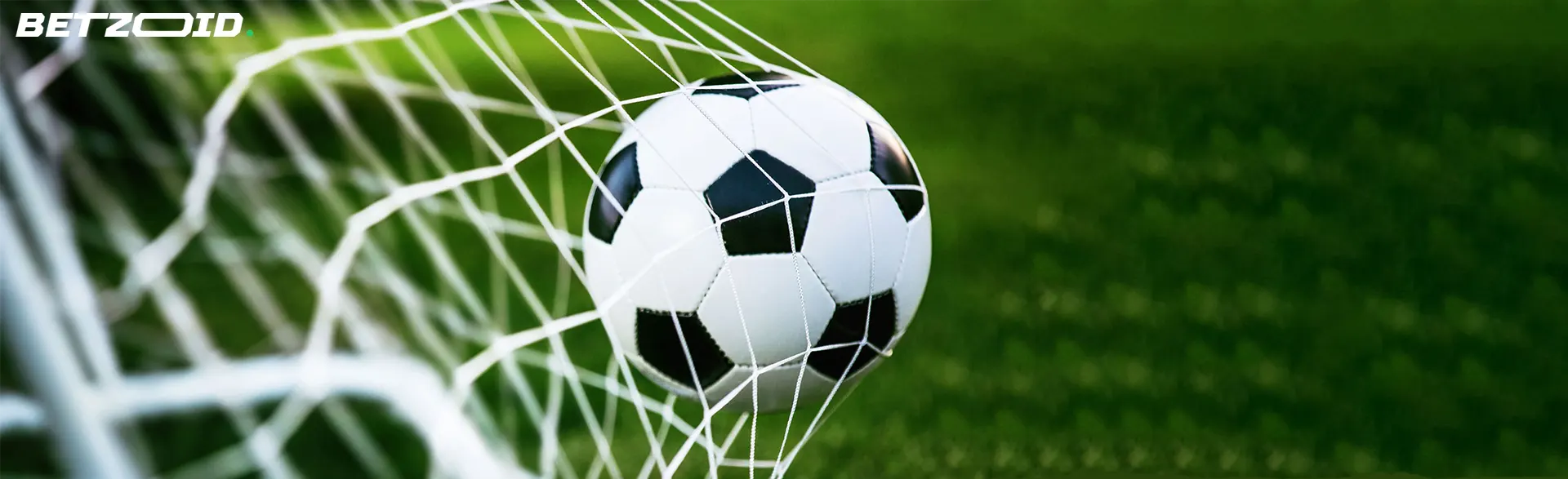 A soccer ball hitting the net, representing the best soccer betting sites in Canada.