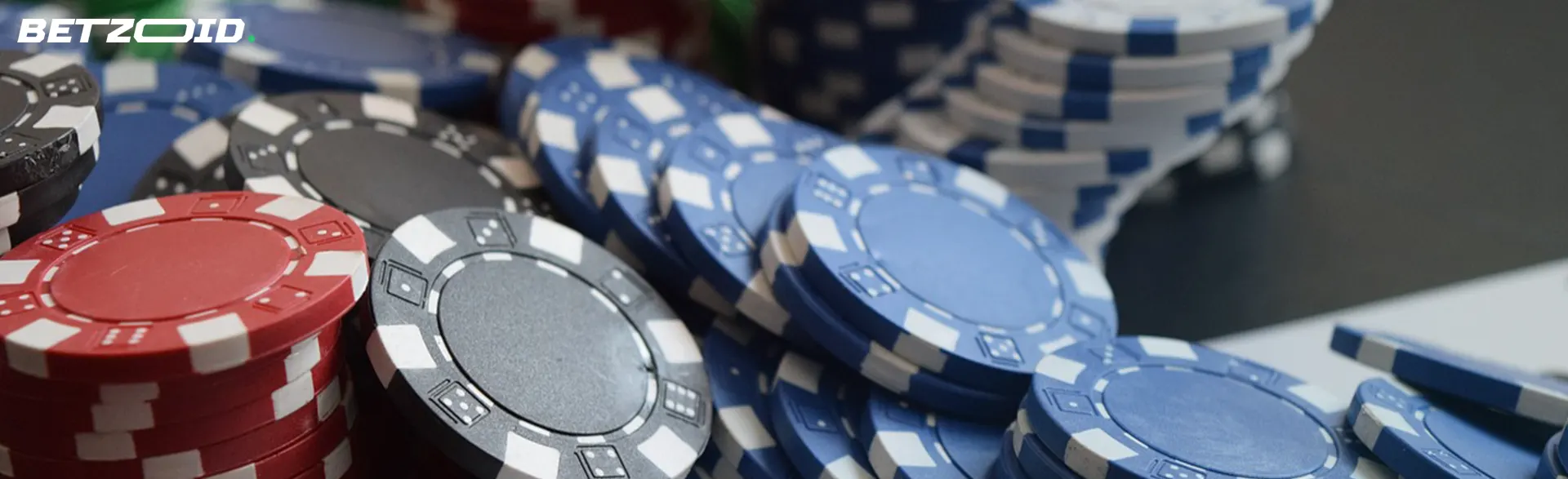 Colorful casino chips representing daily free spins at casinos in Kenya.