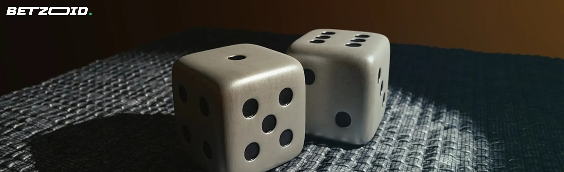 Dice on a surface, representing promotional offers at online casinos.