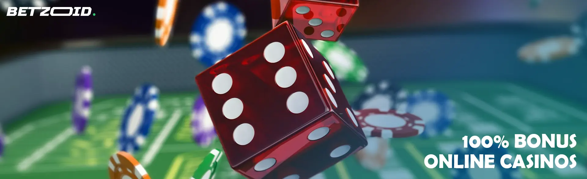 Casino dice and chips to the air.