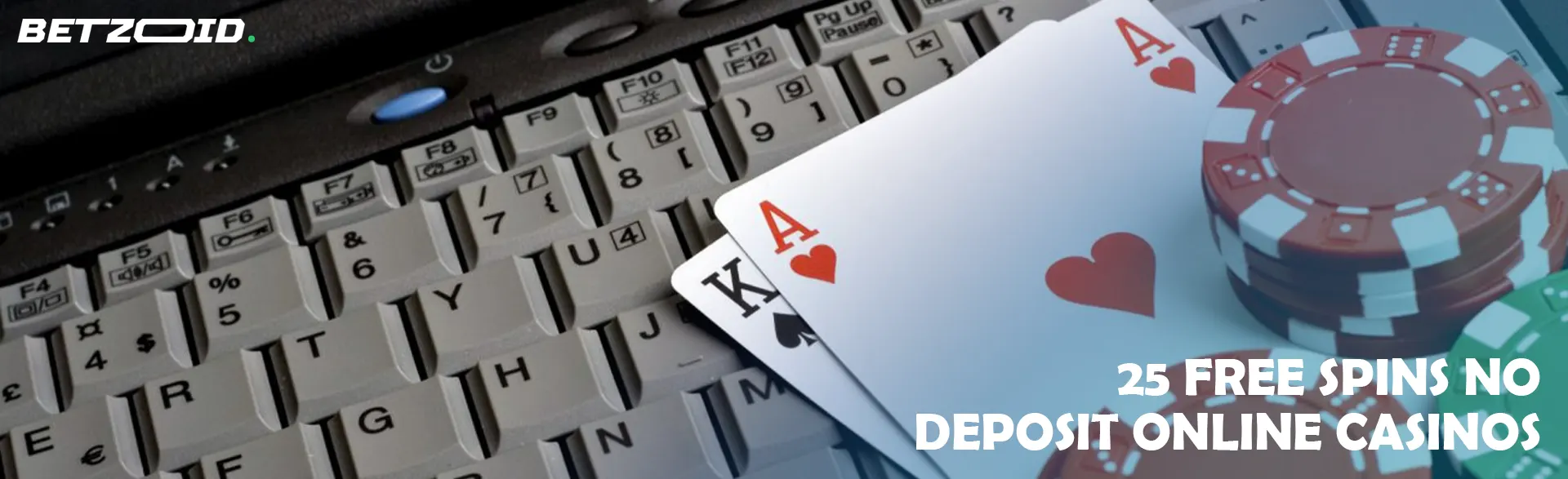 Cards and chips on the keyboard.