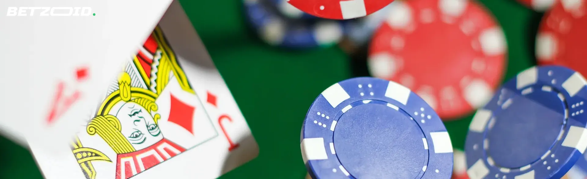 Cards and chips in the air.