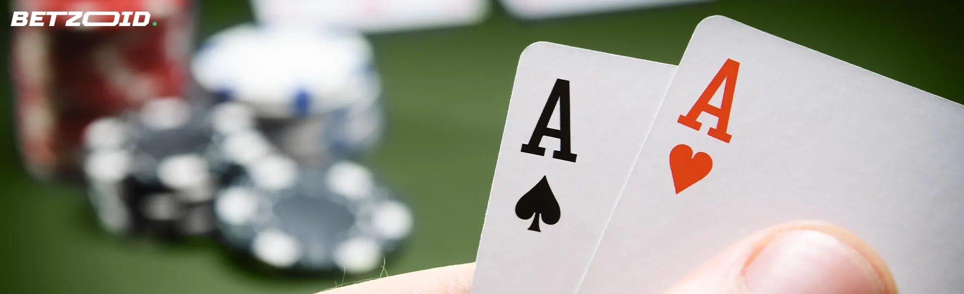 Two aces cards on the background of casino chips.