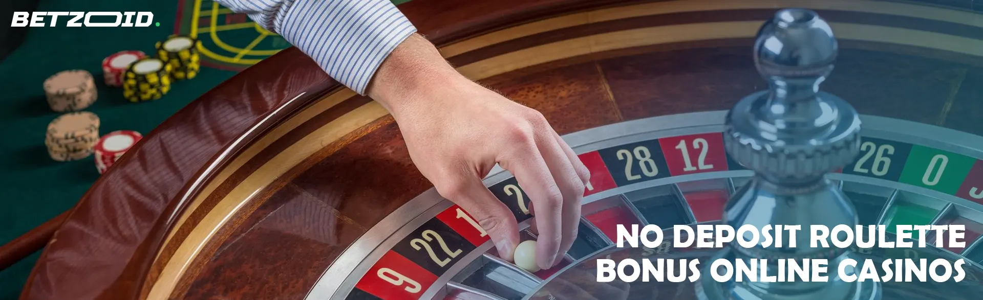 The player puts the ball on the roulette wheel.