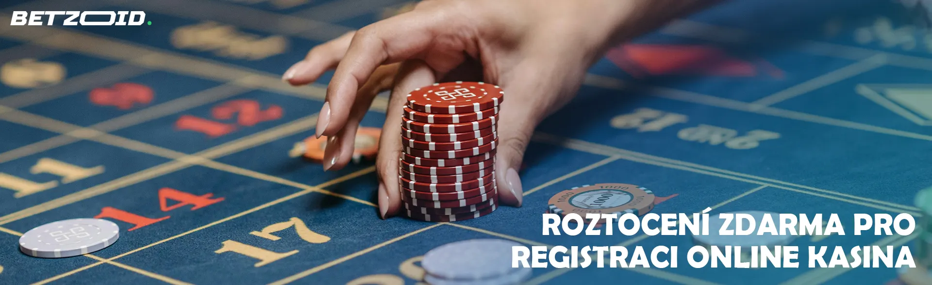 Hráč položí hromádku žetonů na stůl kasina.