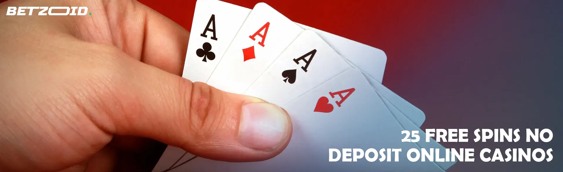 The player is holding cards on a red background.