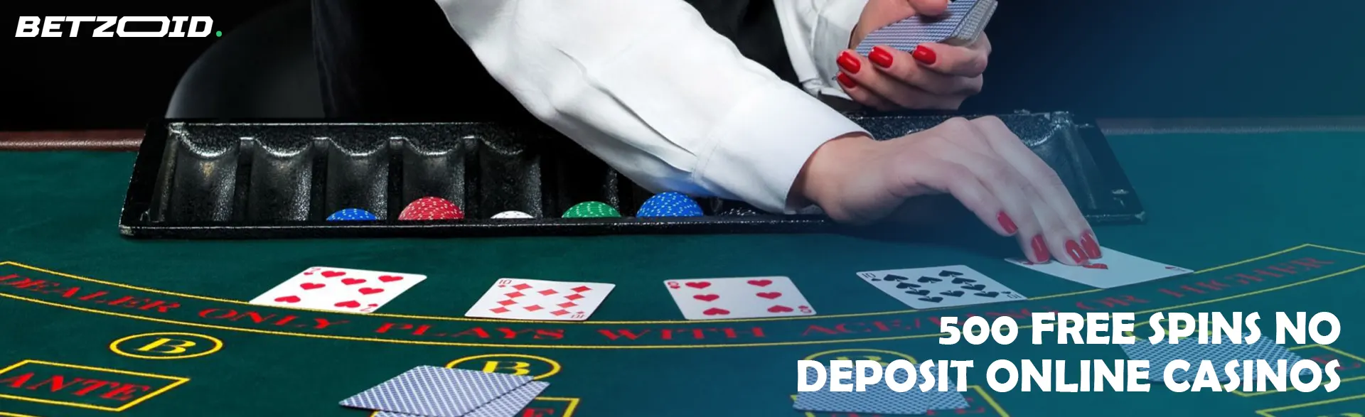 The croupier lays out the cards on the casino table.