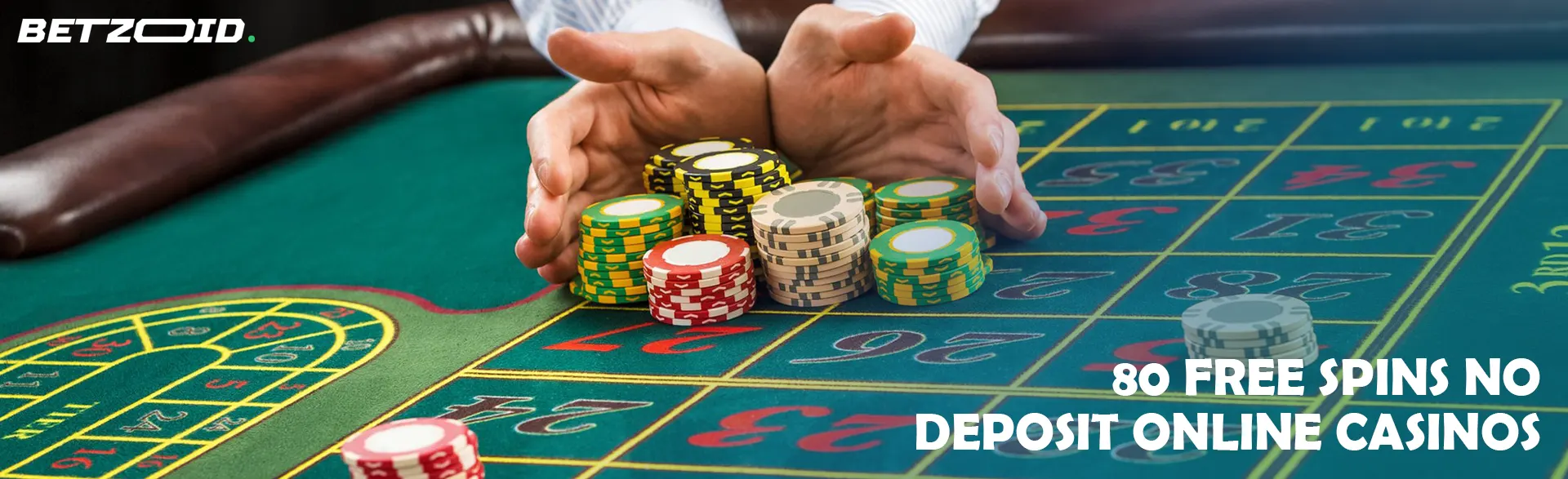 The player holds the chips on the casino table.