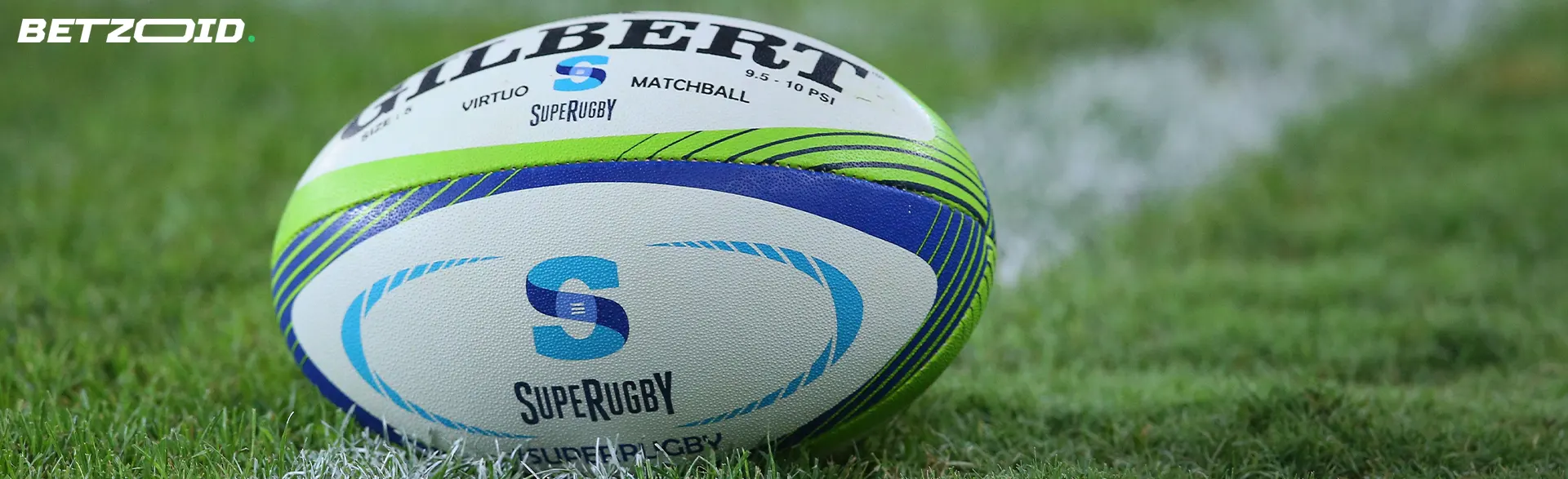 Rugby ball on the grass.