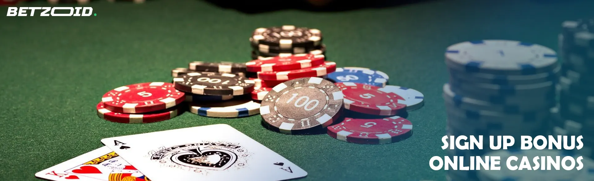 Cards and chips on the casino table.