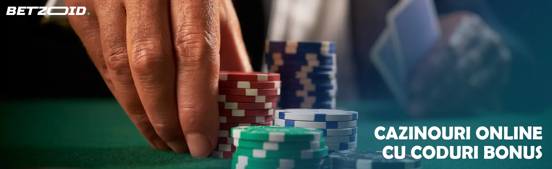 Jucătorul pune jetoane de cazinou în fața lui.