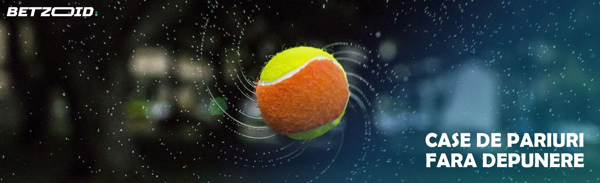 Minge de tenis în mișcare sub ploaie.