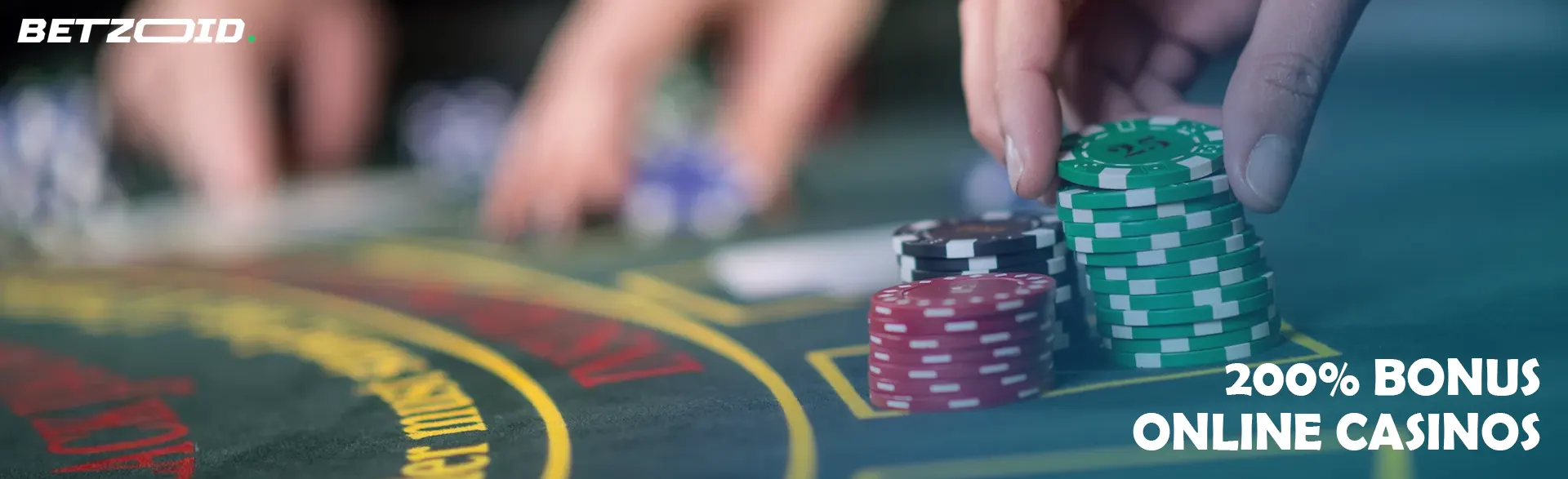 The player places chips on the casino table.