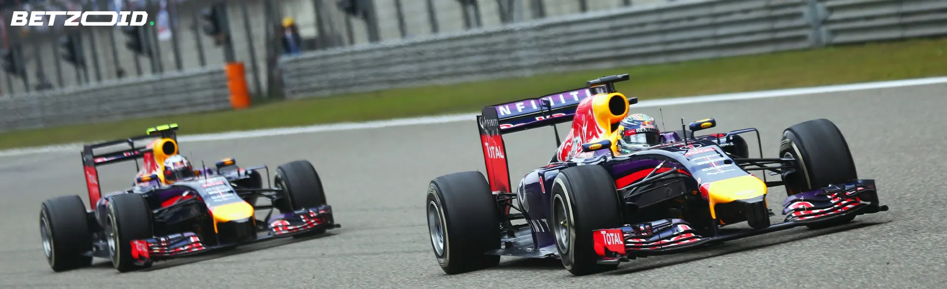 Formula 1 cars on the track.