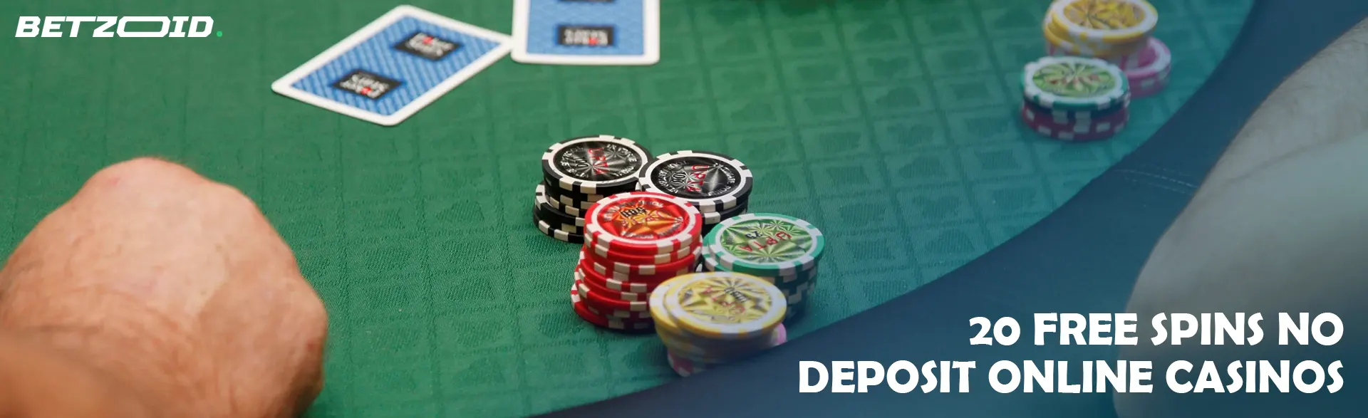 Cards and chips on the casino table.