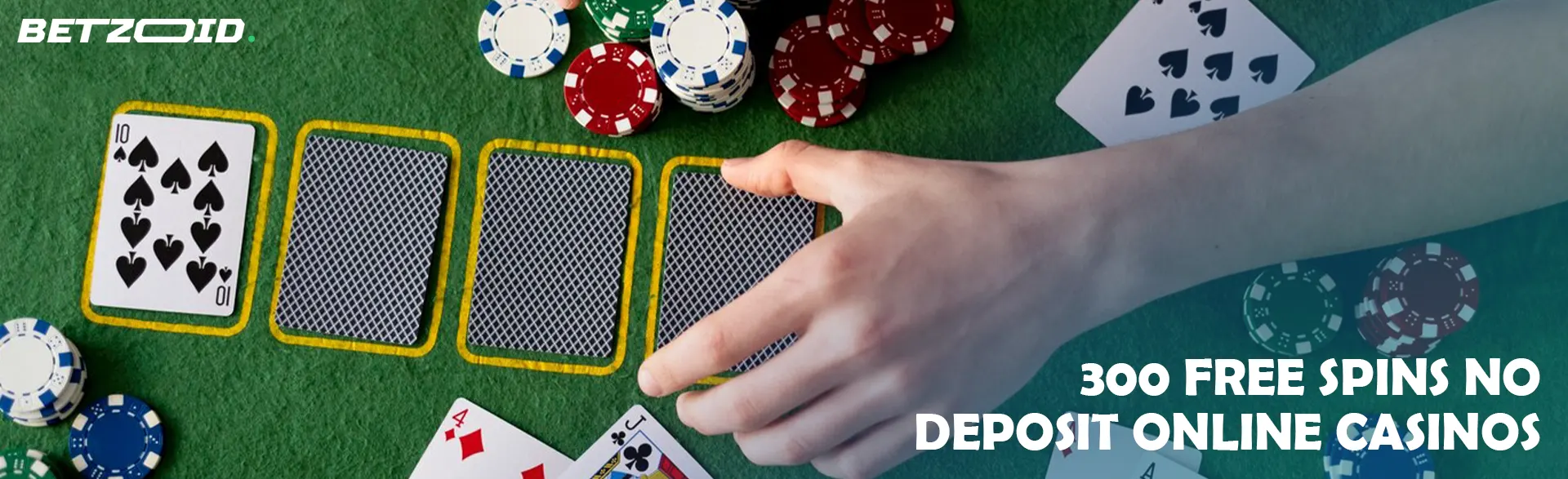 The player lays out the cards on the casino table.